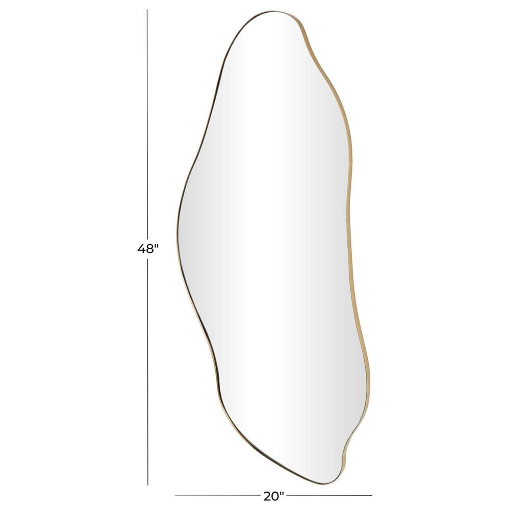Maple and Jade 48" Metal Abstract Wavy Wall Mirror in Gold, , large