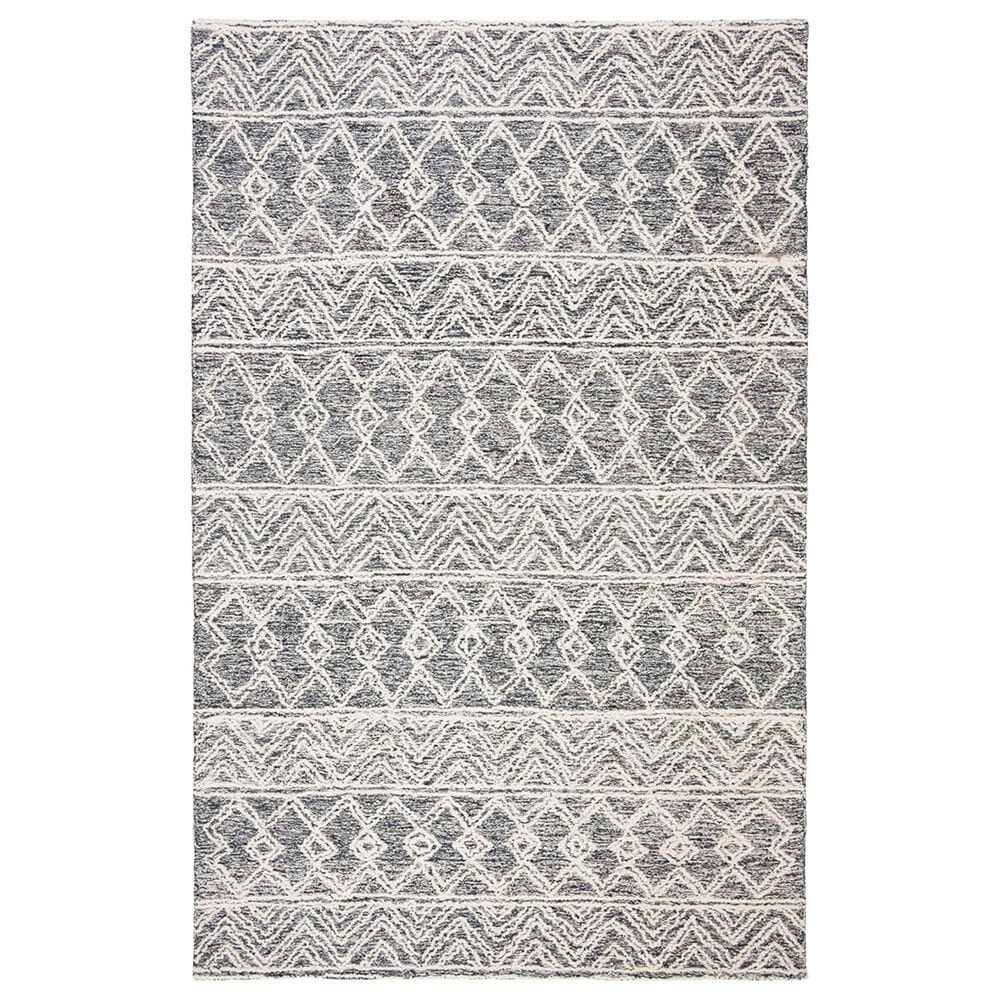 Safavieh Micro-Loop MLP203A 5" x 8" Ivory and Black Area Rug, , large
