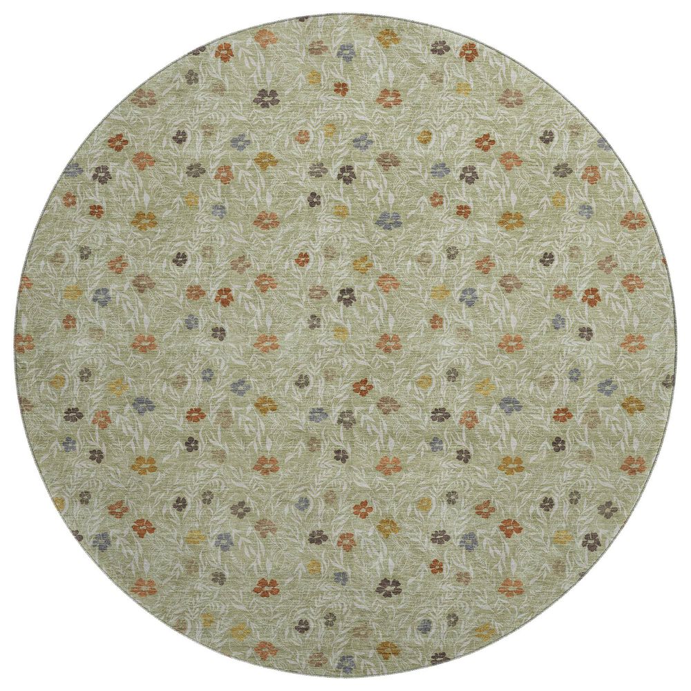 Dalyn Rug Company Soft Essentials Floral Cactus 8" Round Indoor/Outdoor Area Rug, , large