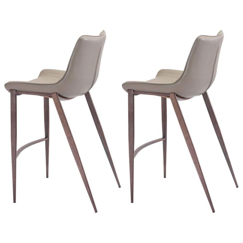 Zuo Modern Magnus Bar Stool in Gray &#40;Set of 2&#41;, , large