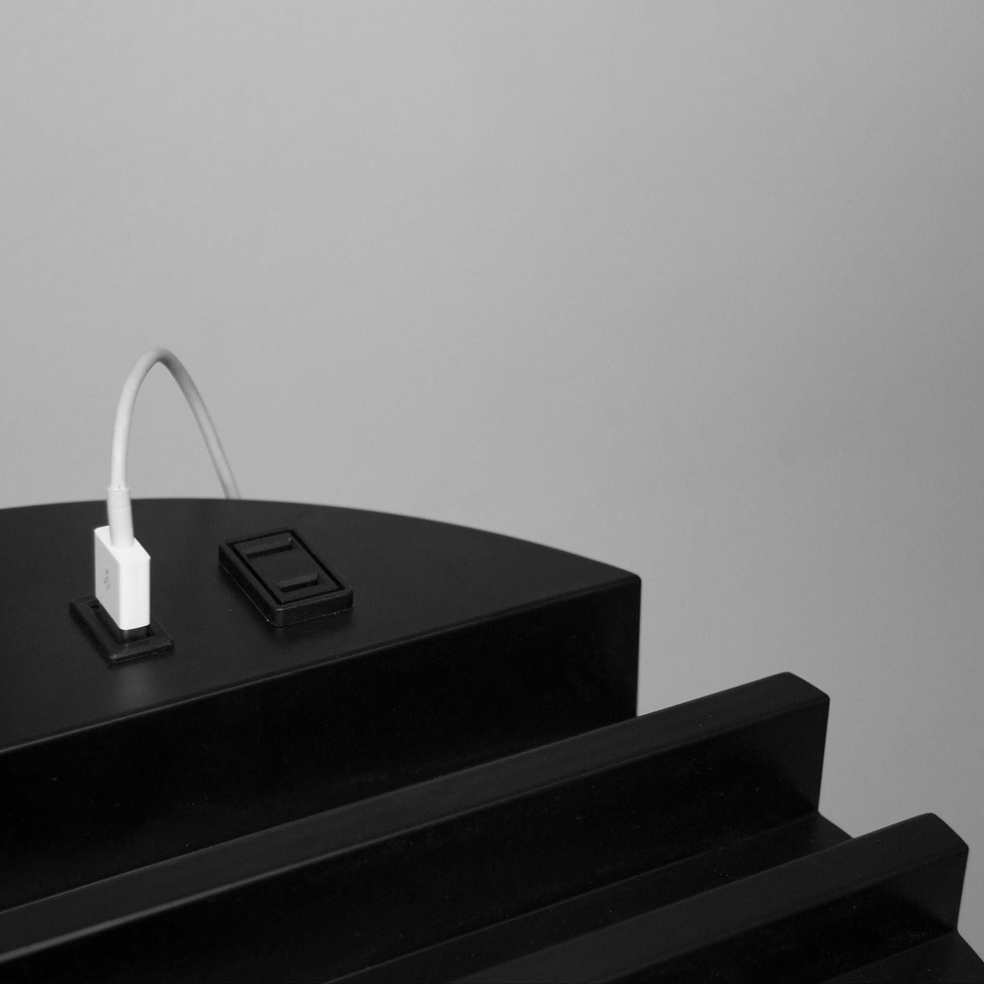 Adesso Charging Station Shelf Floor Lamp with Outlets USB in Black