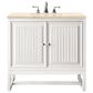 James Martin Vanities Athens 30" Single Bathroom Vanity in Glossy White with 3 cm Carrara White Marble Top and Rectangular Sink, , large