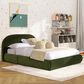 Jennifer Taylor Home Archie Puffy Grounded Queen Upholstered Platform Bed in Olive Green, , large