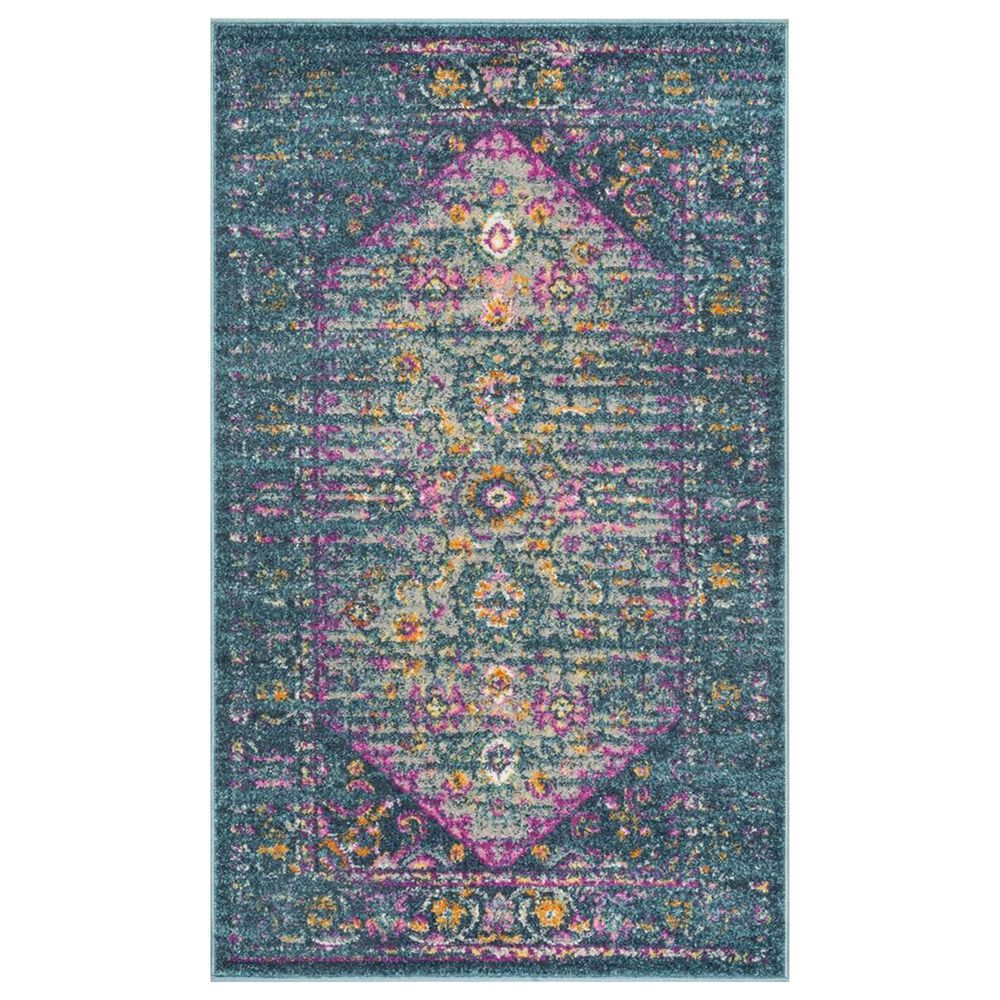 Safavieh Madison MAD122C 3" x 5" Blue and Fuchsia Area Rug, , large