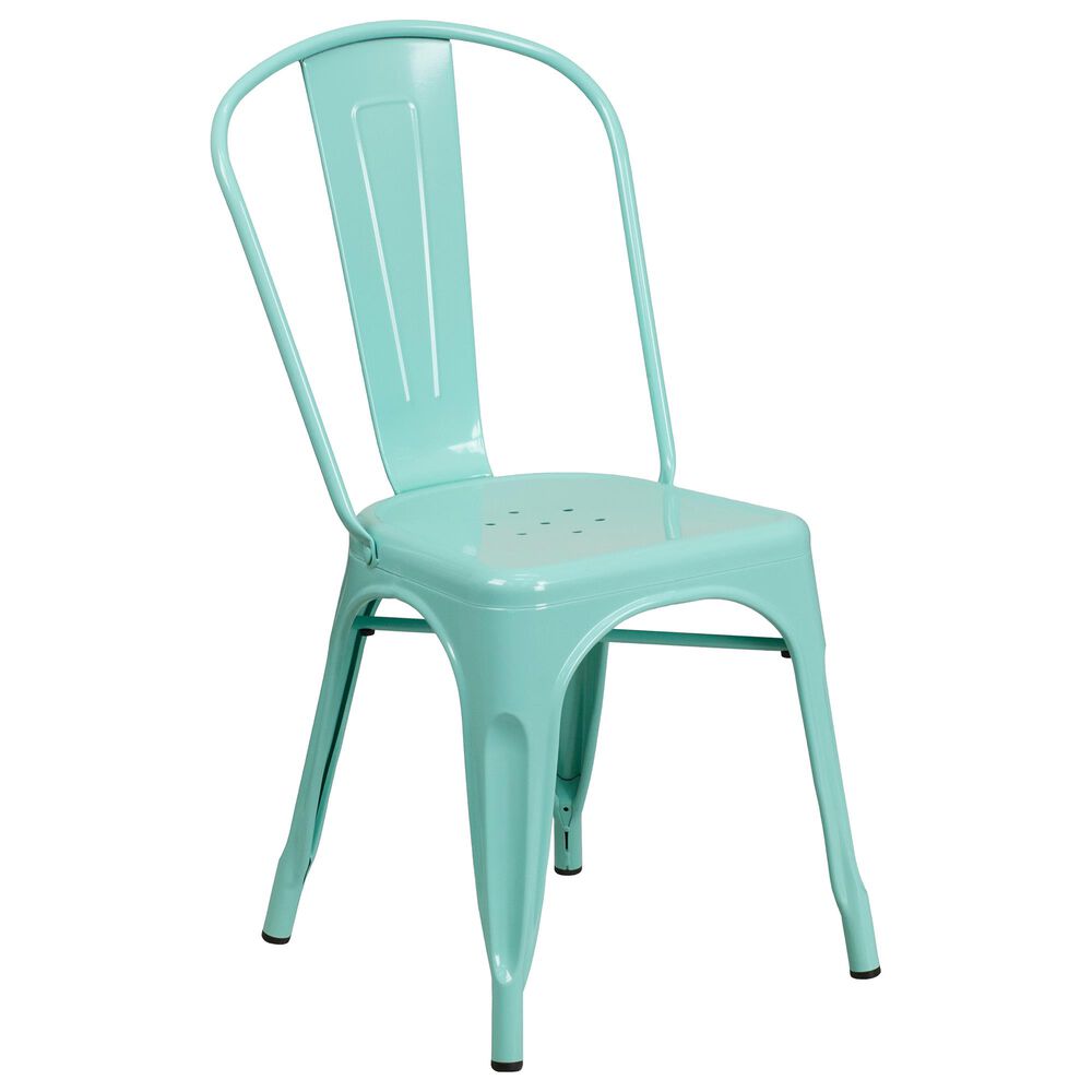 Flash Furniture Stackable Chair in Light Green, , large
