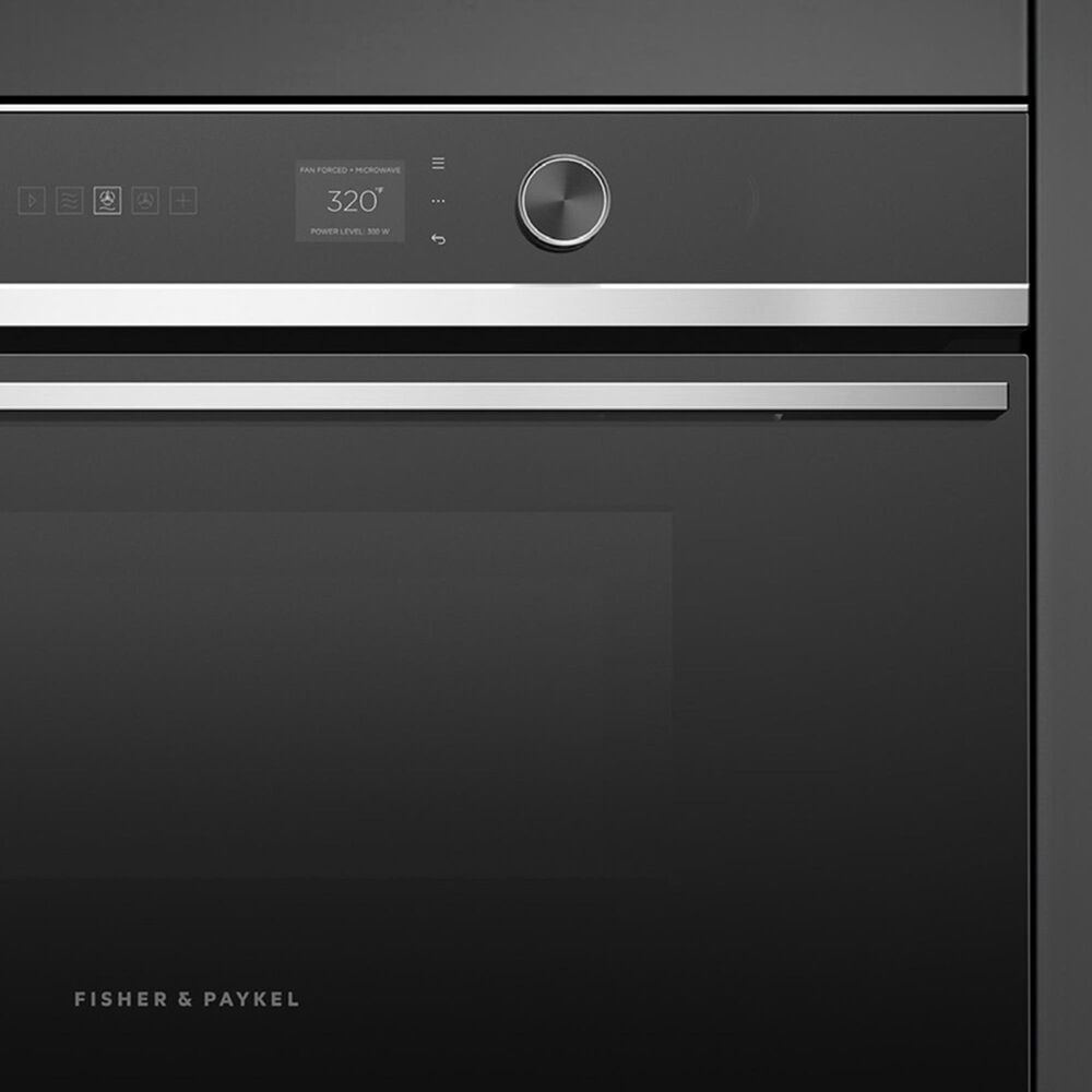Fisher &amp; Paykel Contemporary 30&quot; Single Electric Wall Oven with 22 Functions in Black and Stainless Steel, , large