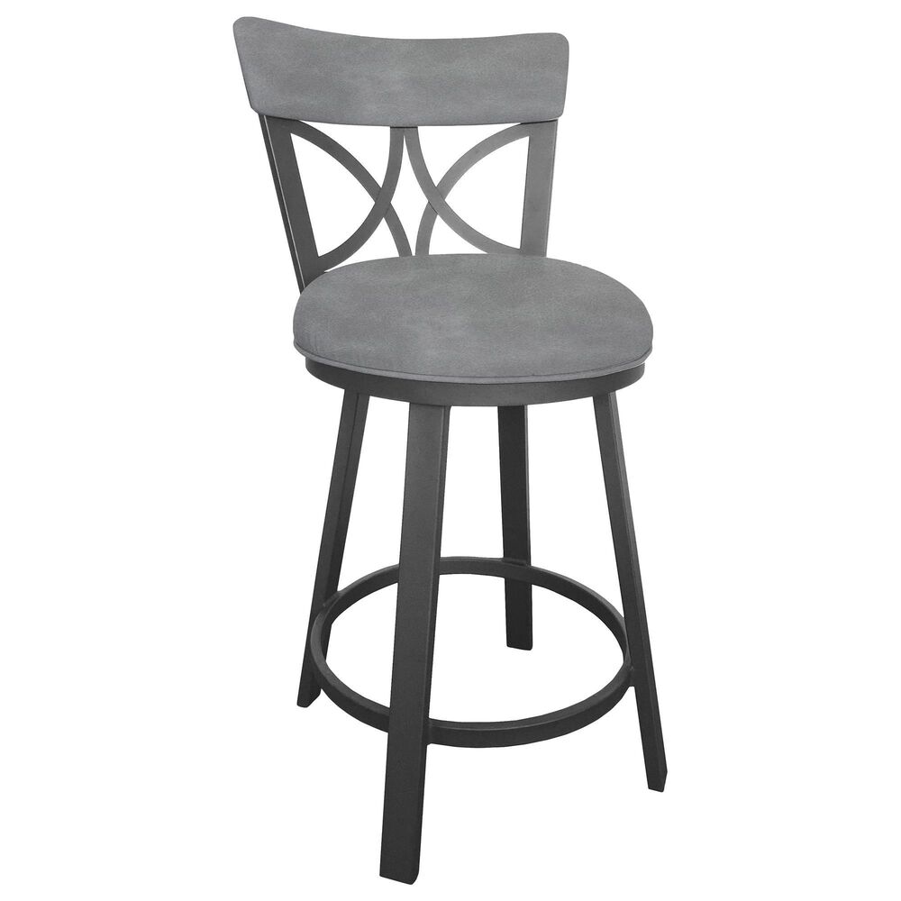 Delaware Dining Bradley 26&quot; Swivel Barstool in Flintrock Grey/Grey, , large