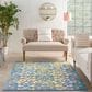 Nourison Aloha 6" x 9" Ivory and Blue Indoor/Outdoor Area Rug, , large