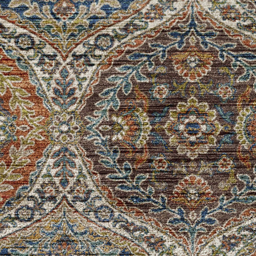 Dalyn Rug Company Silk Road Mocha, Ivory, Copper, Teal, Olive and Gold 10&#39; x 14&#39; Area Rug, , large