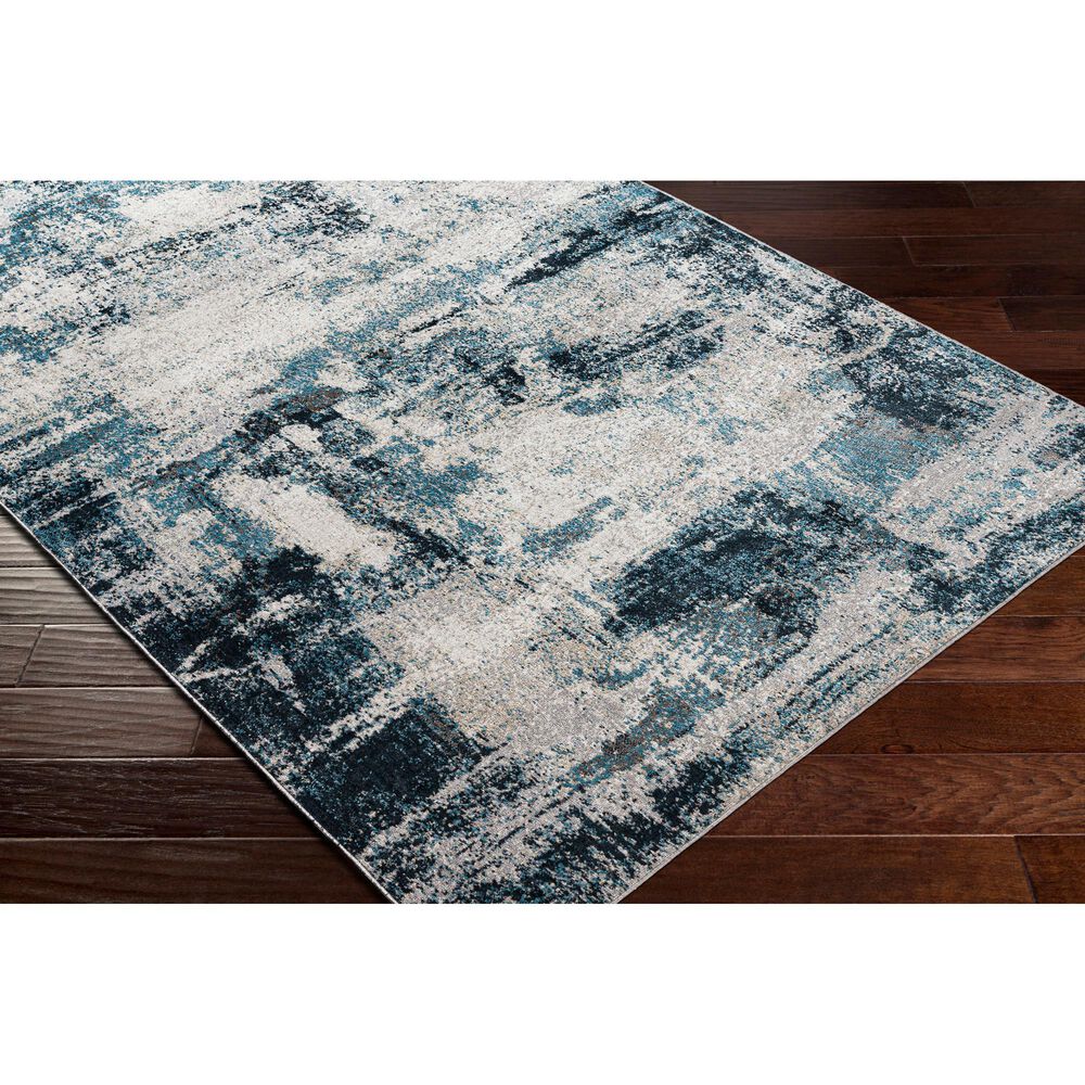Surya Lavadora LVR2313 5&#39;3&quot; x 7&#39; Ink Blue, Navy, Light Gray, Light Beige and Cream Area Rug, , large