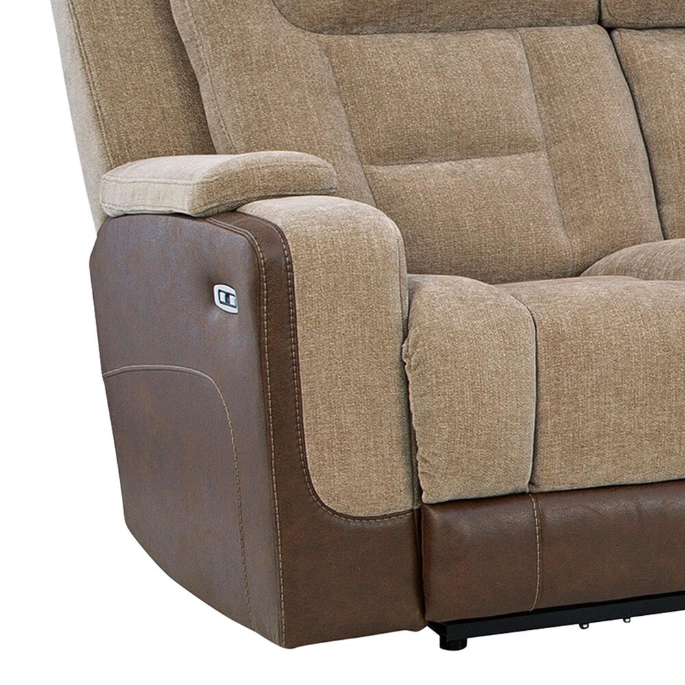 Ashley Mixed Motion Power Reclining Sofa in Brownstone, , large