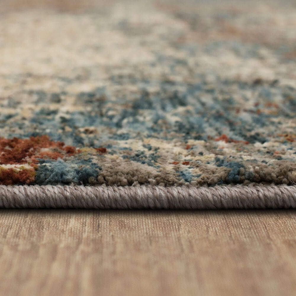 Karastan Marash Ankara 6'7" x 9'6" Rust Red, Blue and Beige Area Rug, , large
