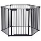 HOMLUX 6-Panel Adjustable Pet Gate in Black, , large