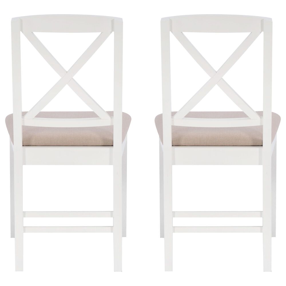 Linon Home Decor Triena X-Back Side Chair in White (Set of 2), , large