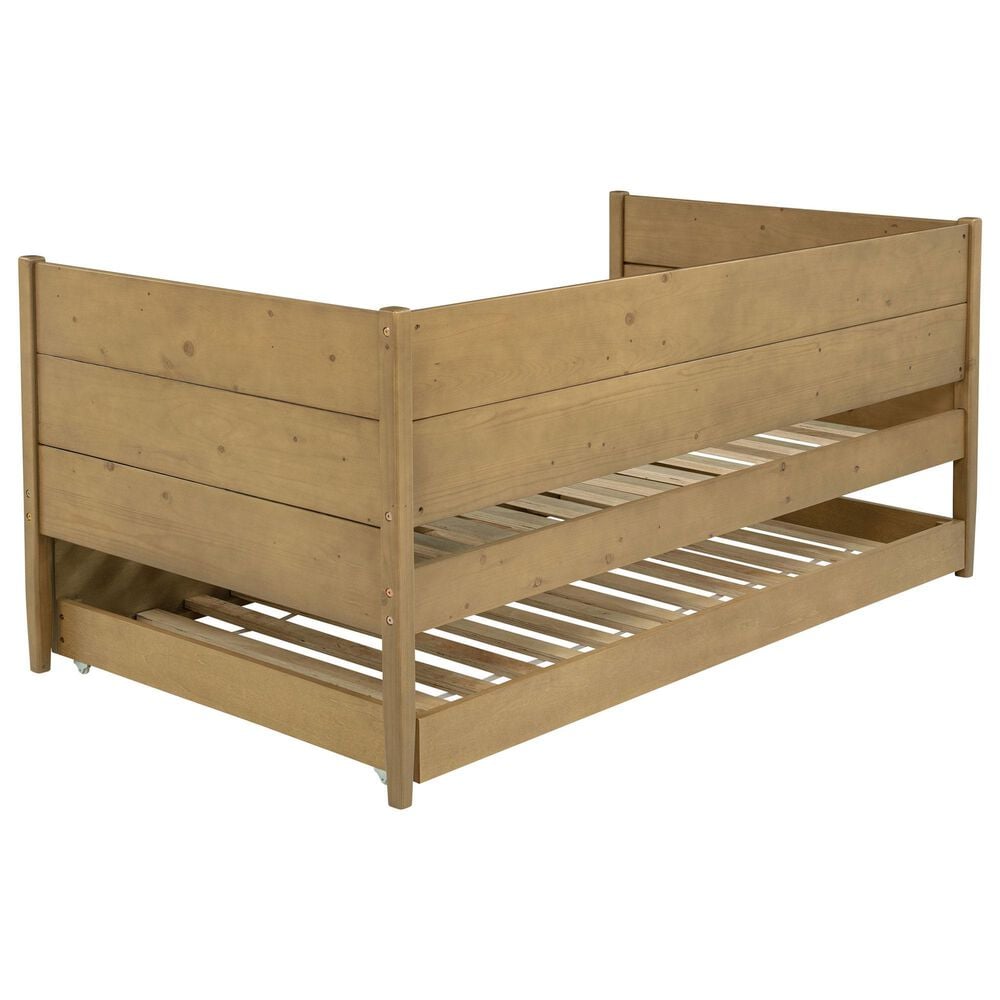 Coaster Calinda Twin Daybed with Trundle in Warm Natural Brown, , large