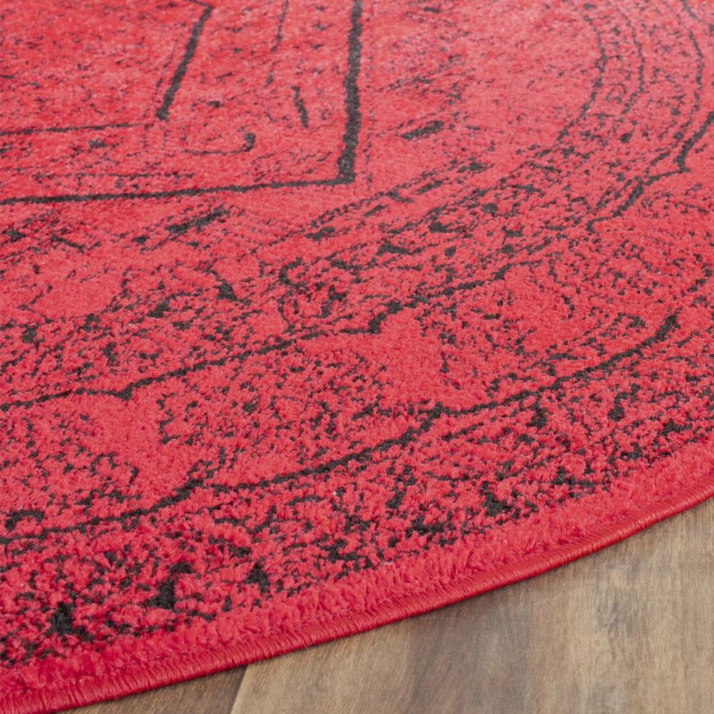 Safavieh Adirondack ADR108F-4R 4&#39; x 4&#39;  Red/Black Round Rug, , large