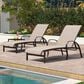 HOMLUX 3-Piece Patio Chaise Lounge Set in Khaki, , large