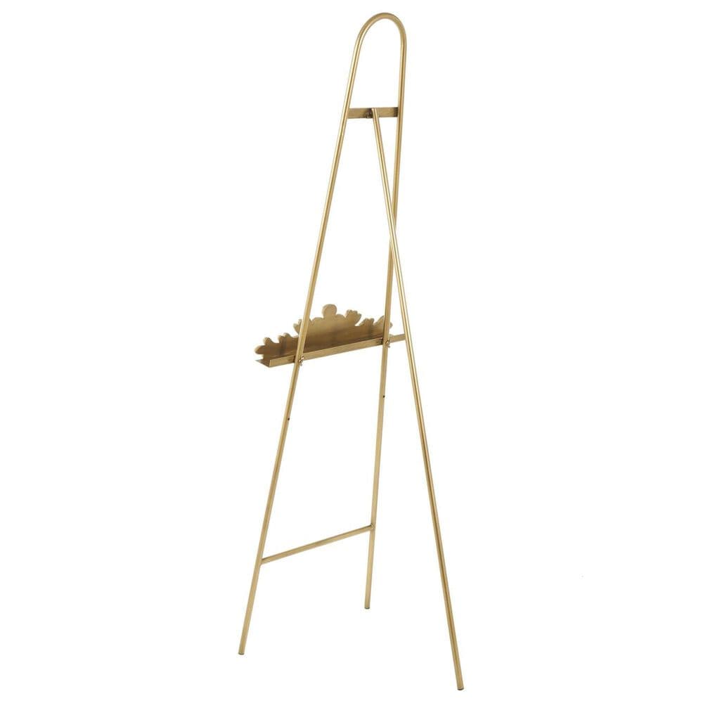 Maple and Jade 63&quot; Arched Foldable 2-Tier Leaf Display Easel in Satin Gold, , large