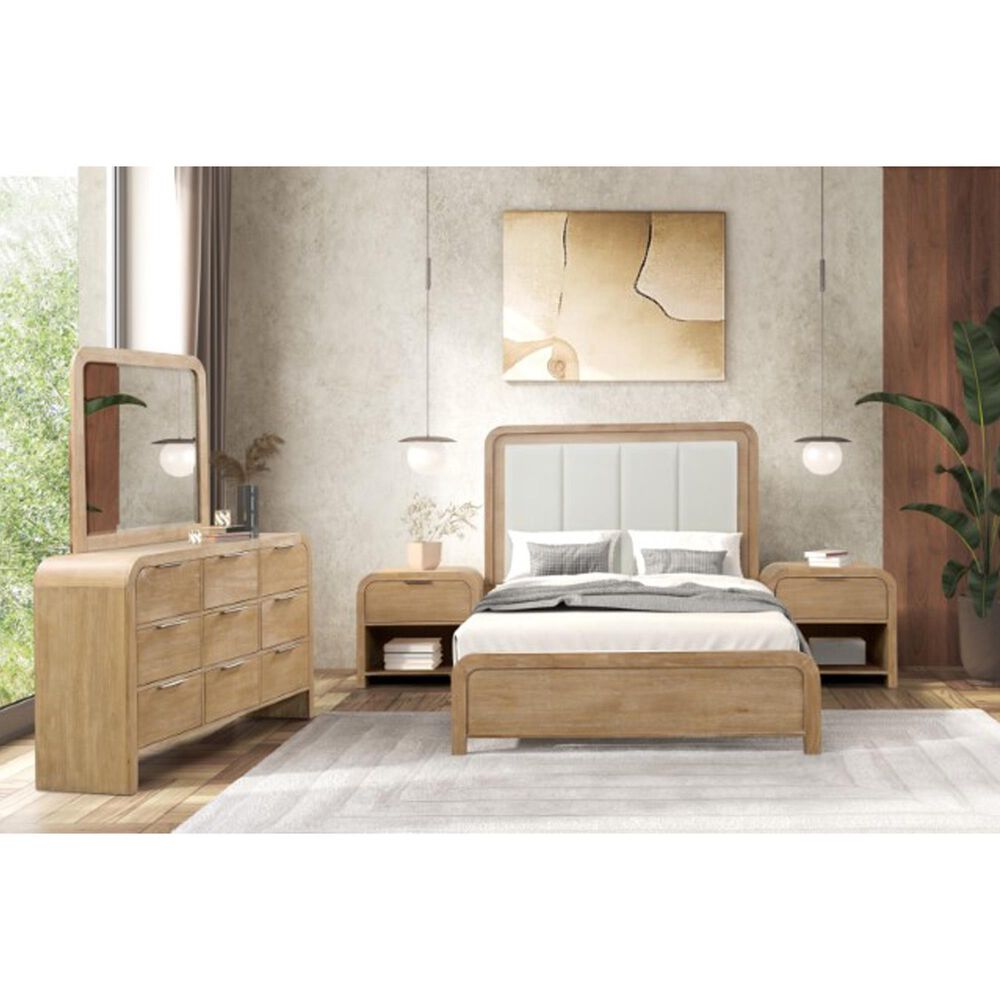 Furniture of America Handforth Queen Panel Bed in Natural, , large