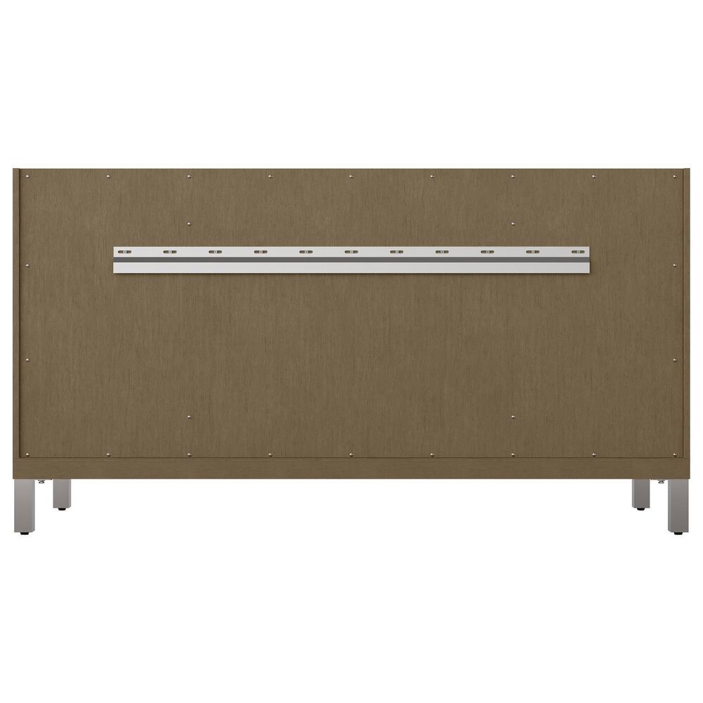 James Martin Vanities Chicago 60" Single Bathroom Vanity in Walnut Whisper with 3 cm Victorian Silver Quartz Top, Rectangular Sink and FreePower Wireless Charger, , large