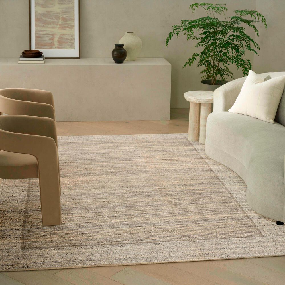 Nourison Ridge Grey and Ivory 5'3" x 7'3" Area Rug, , large