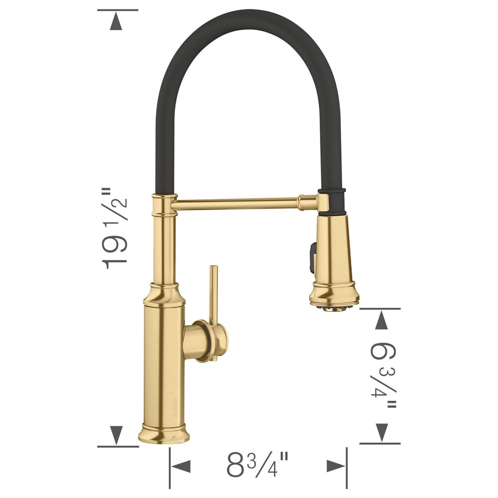 Blanco Empressa Semi Pro Kitchen Faucet 1.5 GPM in Satin Gold and Matte Black, , large
