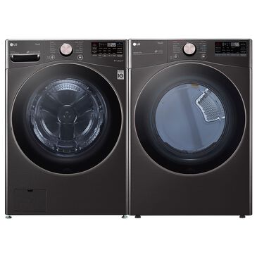 LG 4.5 Cu. Ft. Front Load Washer and 7.4 Cu. Ft. Electric Dryer with TurboWash 360 Laundry Pair in Black Steel, , large