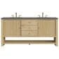 James Martin Vanities Marigot Single 72" Double Vanity in Sun-washed Oak with 3 cm Charcoal Soapstone Quartz Top, , large