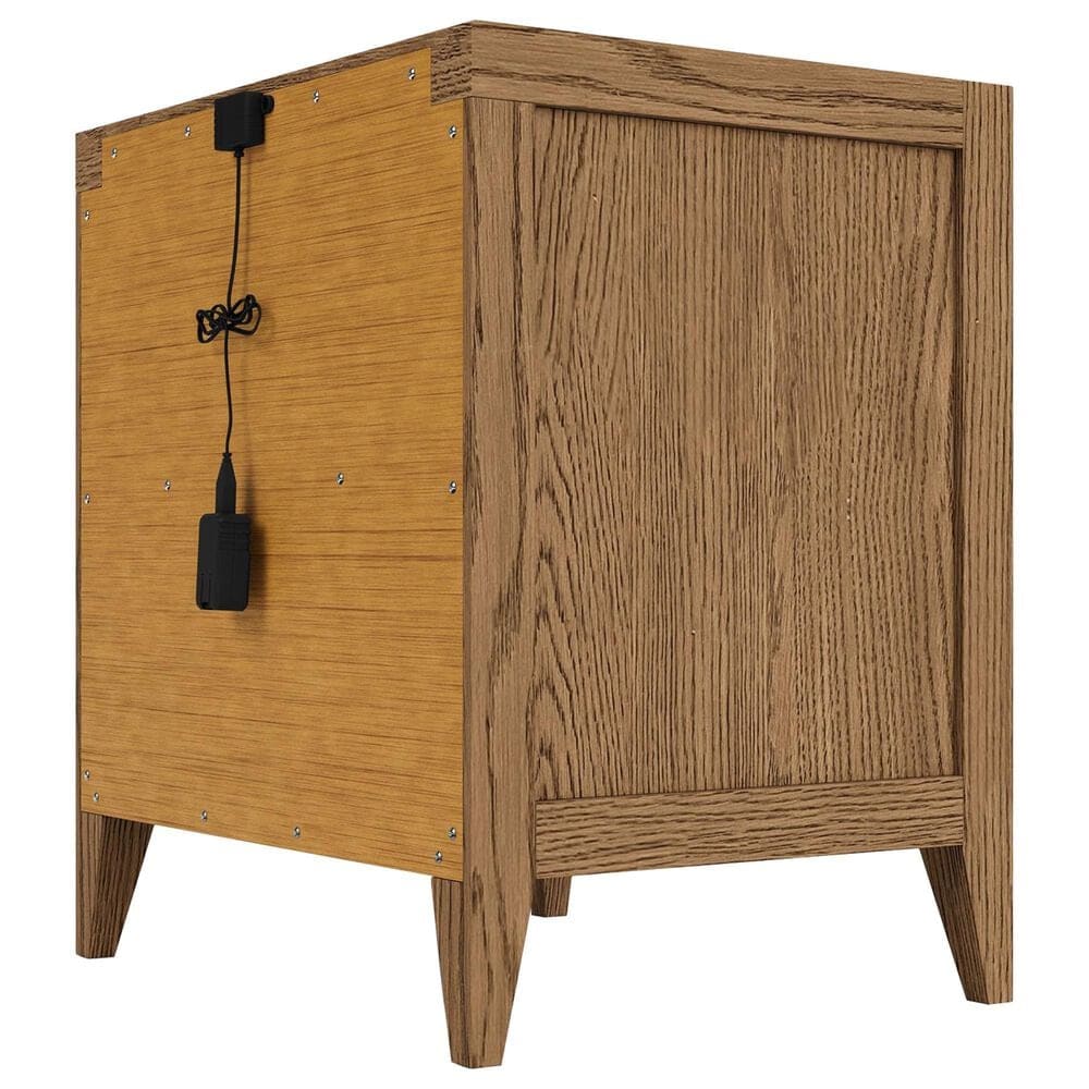 Shannon Hills Hallbrooke 1-Drawer Nightstand in Nutmeg Oak with USB Ports, , large