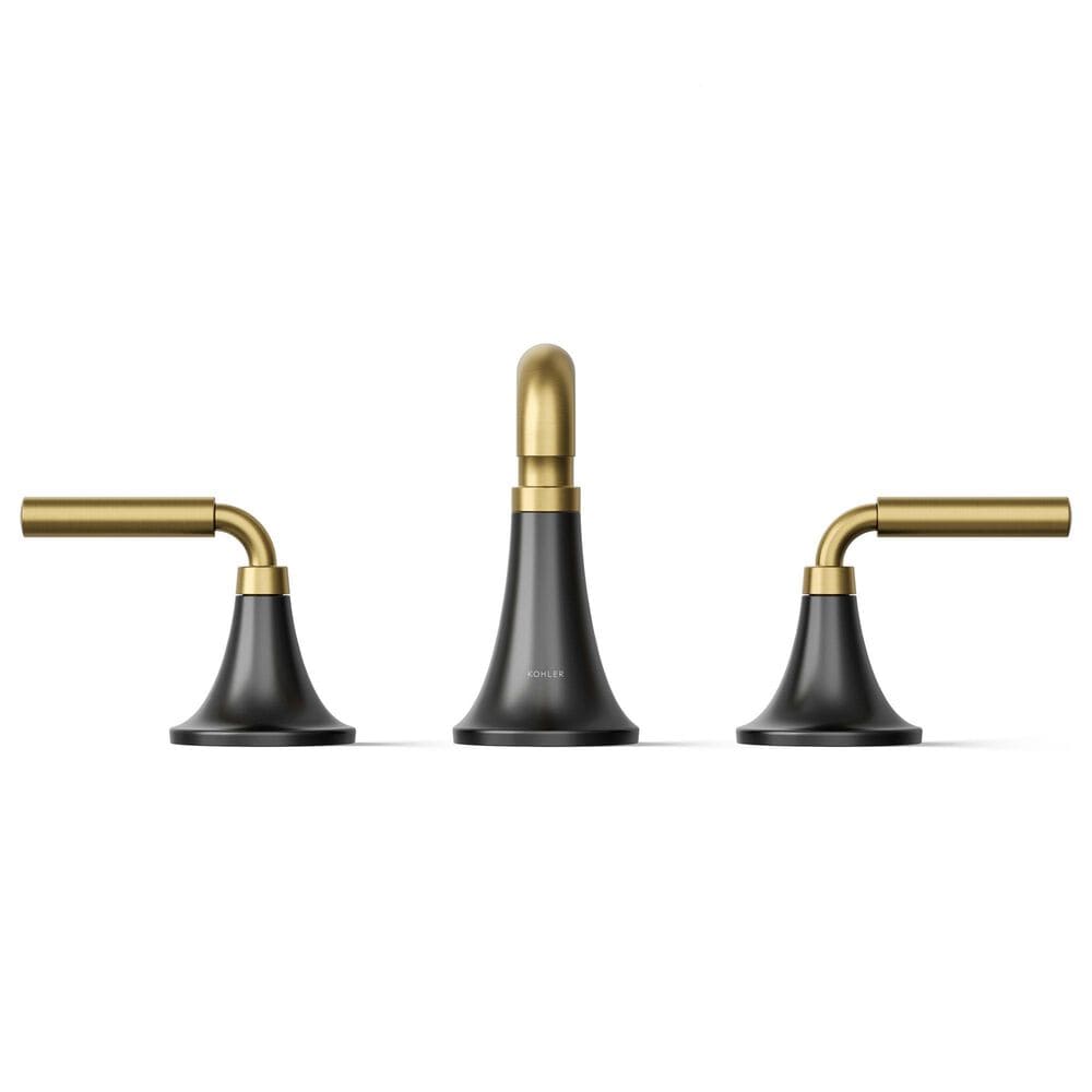 Kohler Tone Widespread Bathroom Sinks in Matte Black and Brushed Moderne Brass, , large
