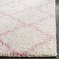 Safavieh Dallas Shag SGD257P 2"3" x 8" Ivory and Light Pink Runner, , large