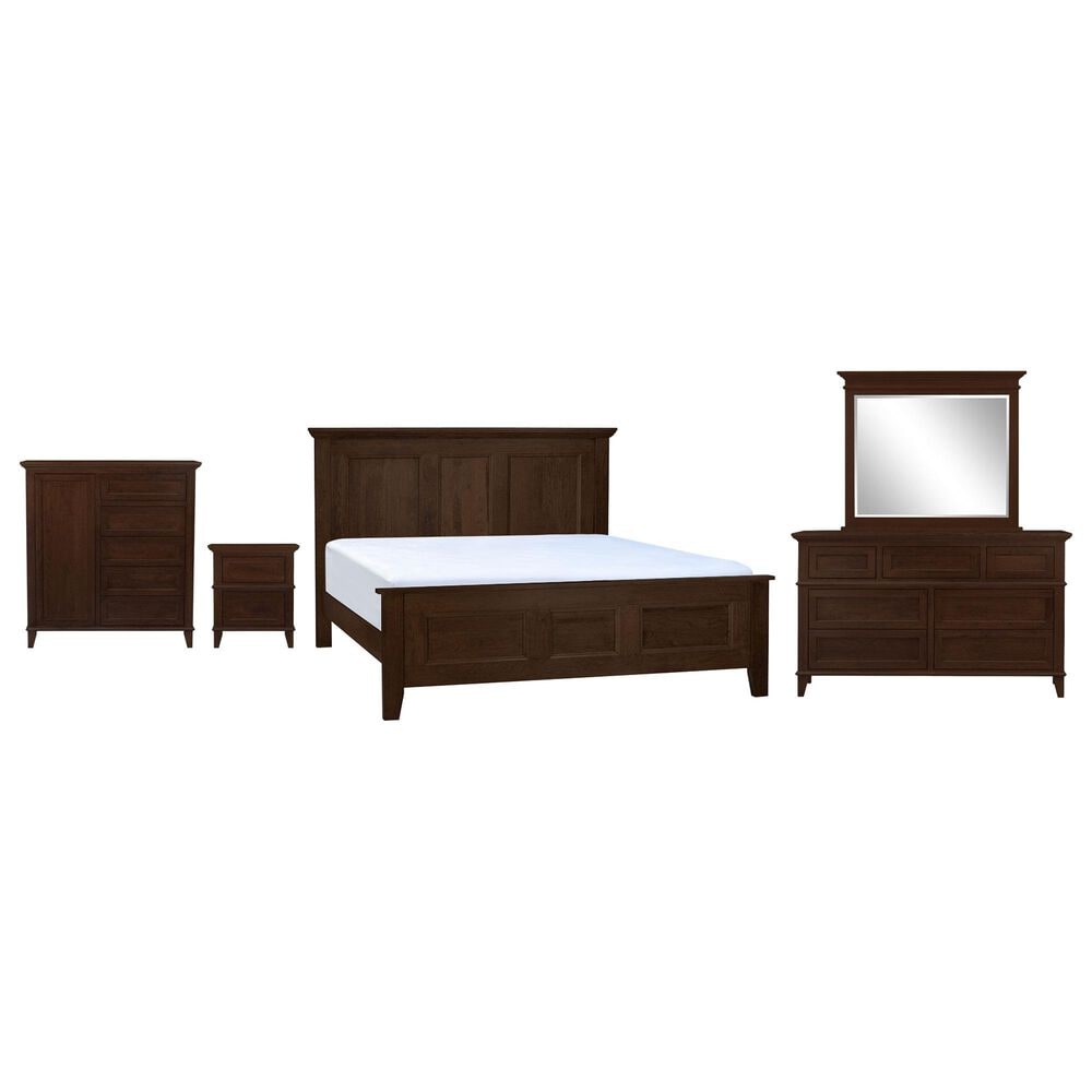 Fleming Furniture Co. Brentwood 5-Piece King Panel Bedroom Set in Walnut, , large