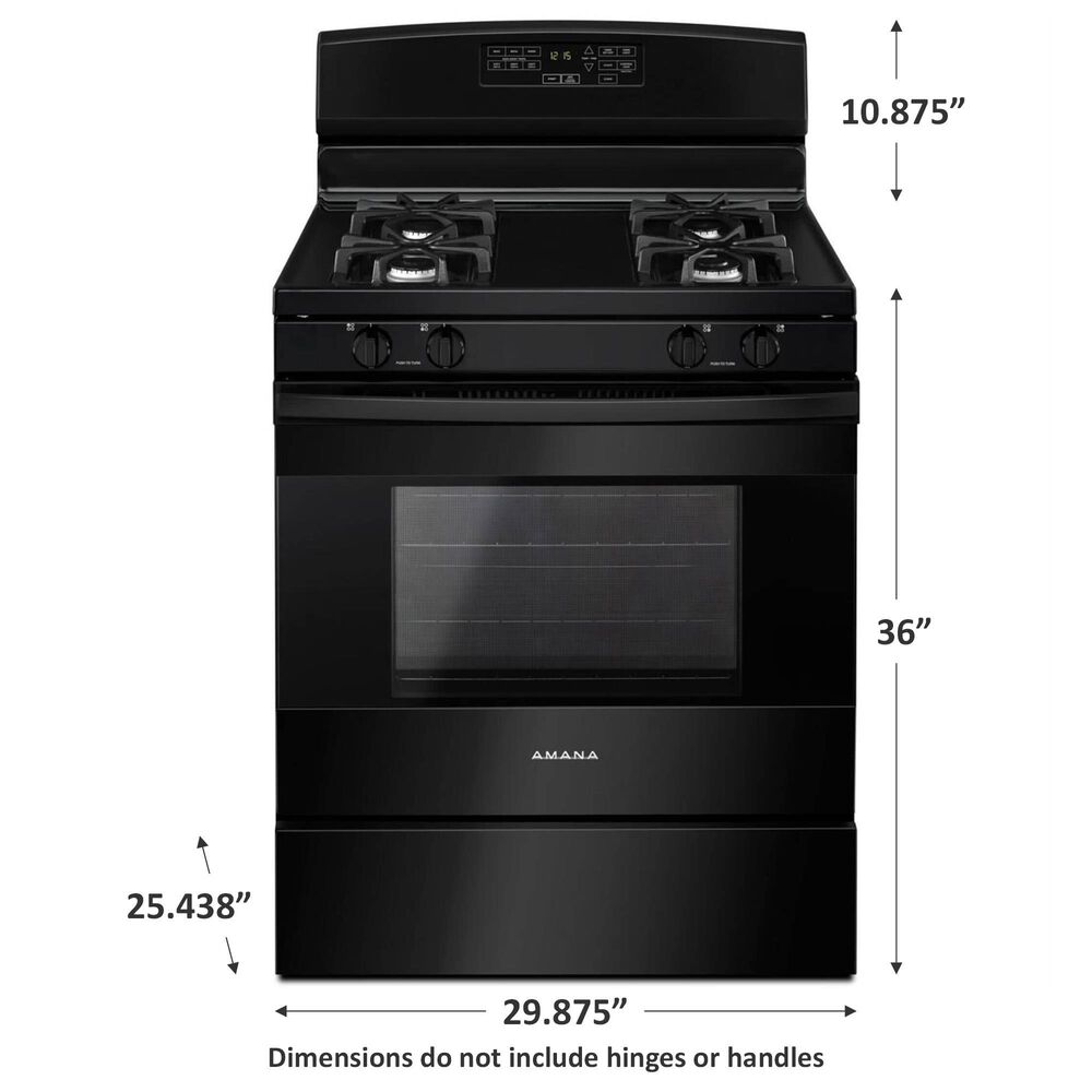 Amana 5.0 Cu. Ft. Gas Range with Self-Clean Option in Black, , large