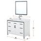 Lexora Home Ziva 48" Single Bathroom Vanity in White with 2 cm White Quartz Top and Rectangular Sink, , large