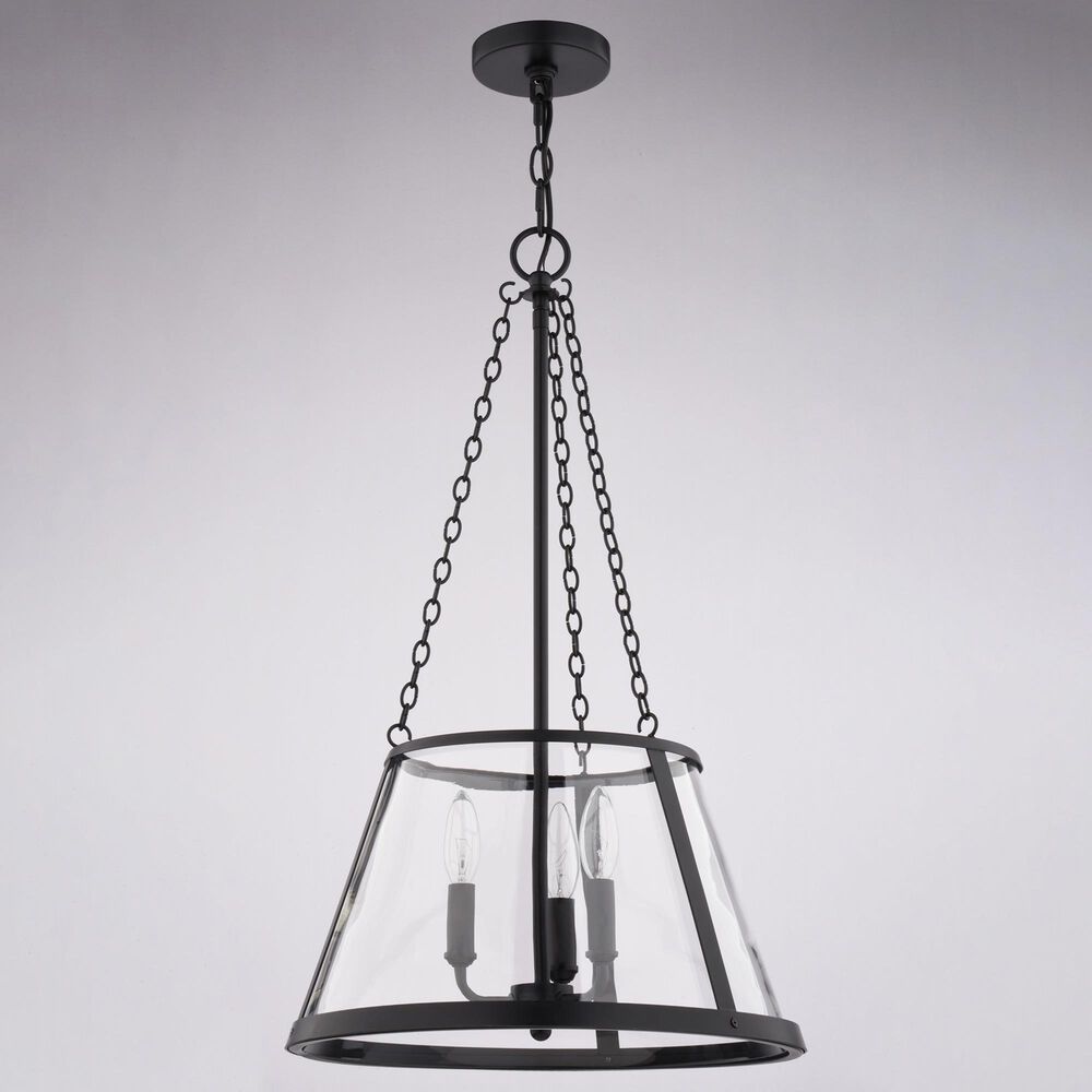 Vaxcel Rochester 3-Light Pendant in Matte Black, , large