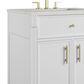 James Martin Bellshire 30" Single Bathroom Vanity in Bright White with 3 cm Lime Delight Silestone Top and Rectangular Sink, , large