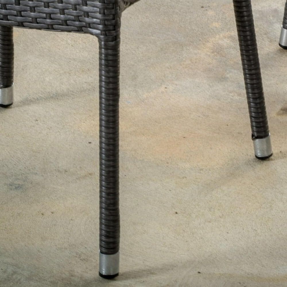 Hearth and Haven Mirage Wicker Stacking Arm Chair in Grey (Set of 4), , large