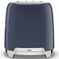 SMEG Retro-Style 2-Slice Toaster in Glossy Navy Blue and Polished Chrome, , large