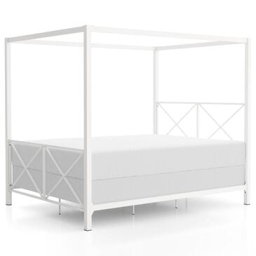 Furniture of America Rosadale Queen X-Cross Canopy Bed in White, , large