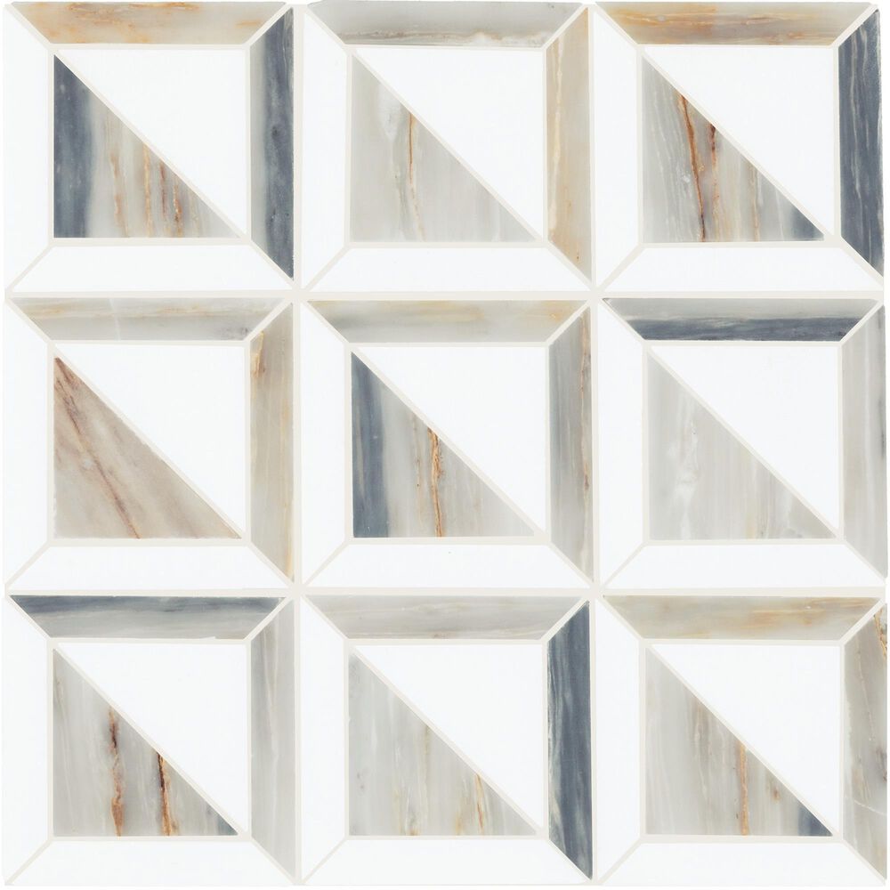 Dal-Tile Gamma Azure Blend 12&#39;&#39; X 12&#39;&#39; WINDOW Natural Stone Mosaic Sheet, , large