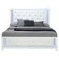 Global Furniture USA Alina 3-Piece King Upholstered Panel LED Bed with Two Nightstands in White, , large