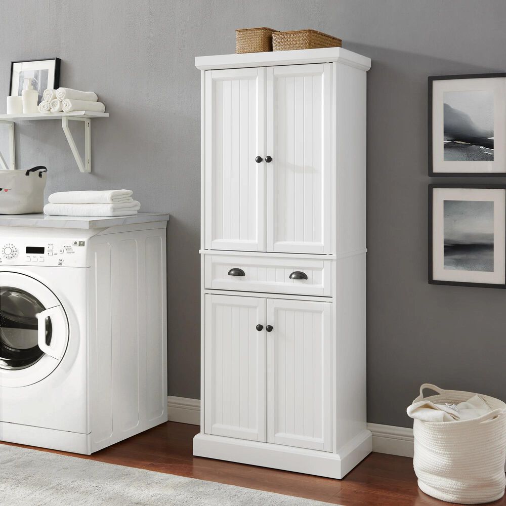Crosley Furniture Shoreline Pantry in White, , large