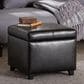 Baxton Studio Leather Cube Storage Ottoman in Dark Brown, , large
