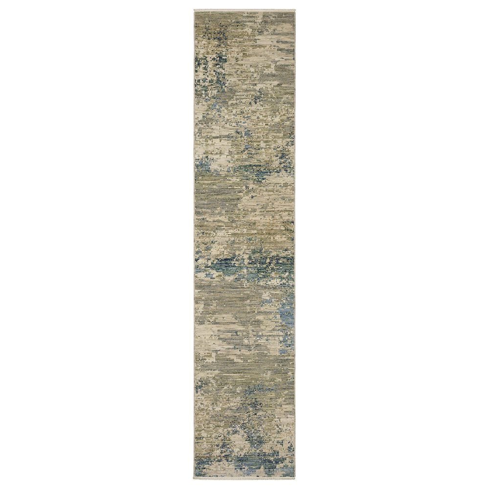 Oriental Weavers Soleri 2"6" x 12" Beige and Blue Runner, , large