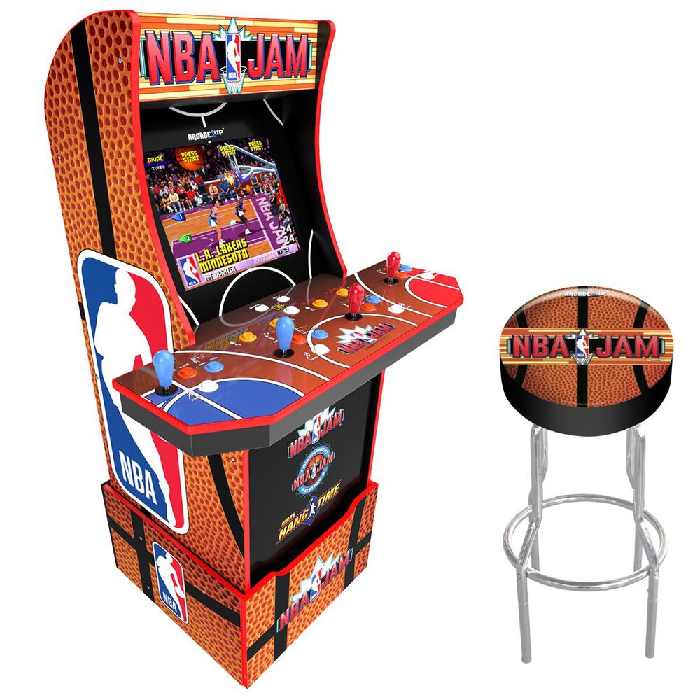 Arcade1up 4' NBA Jam Arcade Game with Riser + Stool, , large