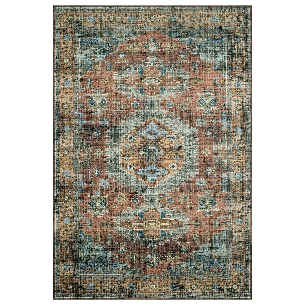 Loloi II Skye SKY-07 3"6" x 5"6" Terracotta and Sky Area Rug, , large