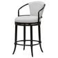 Armen Living Otis Counter Height Stool with Ivory Upholstery in Dark Brown, , large