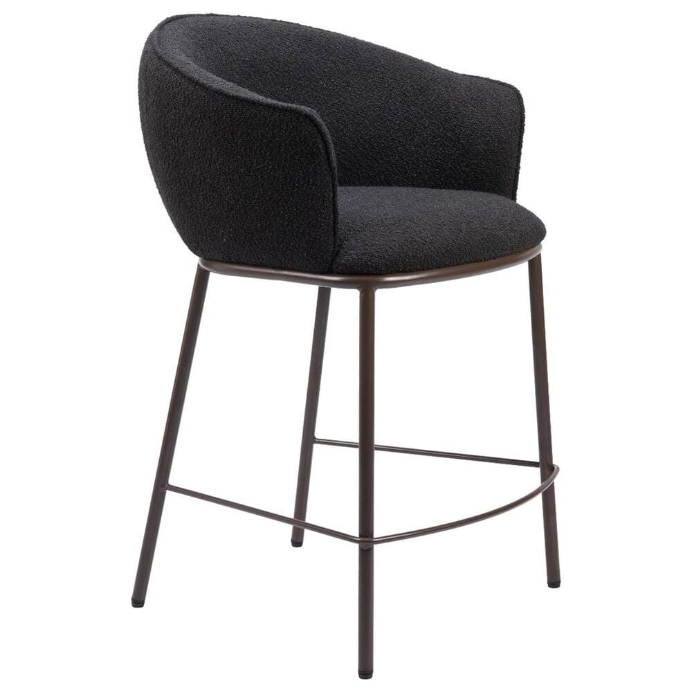 Zuo Modern Essen Counter Stool in Black &amp; Bronze, , large