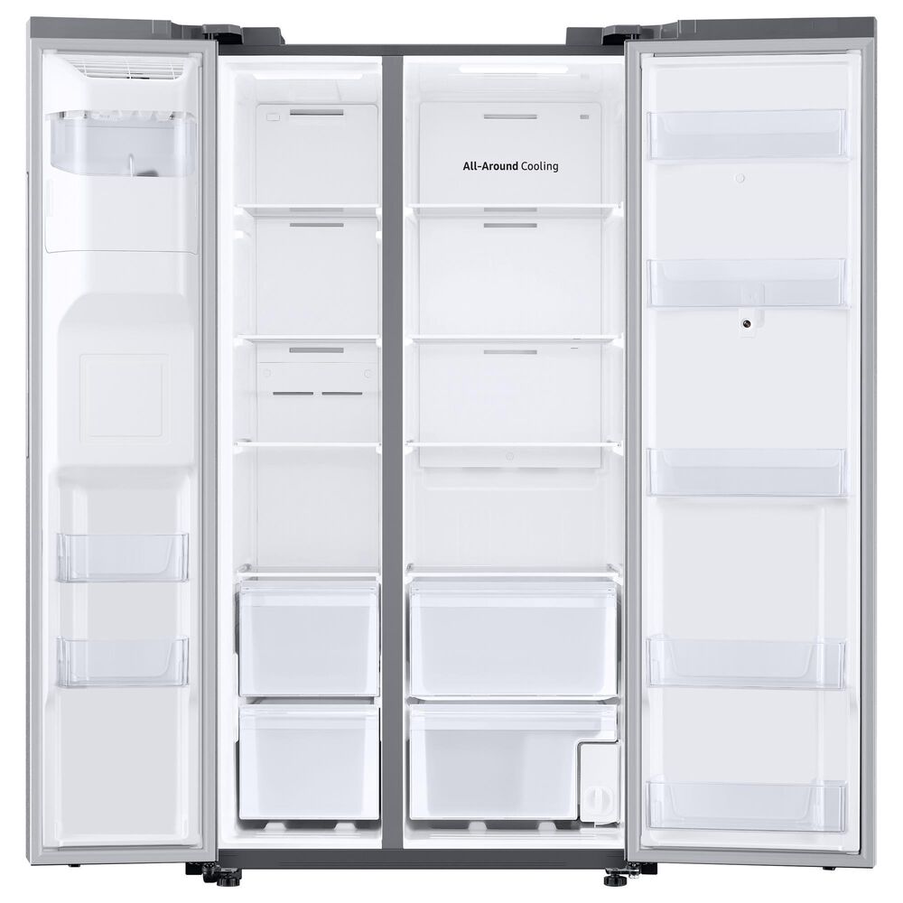 Samsung 26.7 Cu. Ft. Large Capacity Side by Side Refrigerator with Touch Screen Family Hub in Stainless Steel, , large