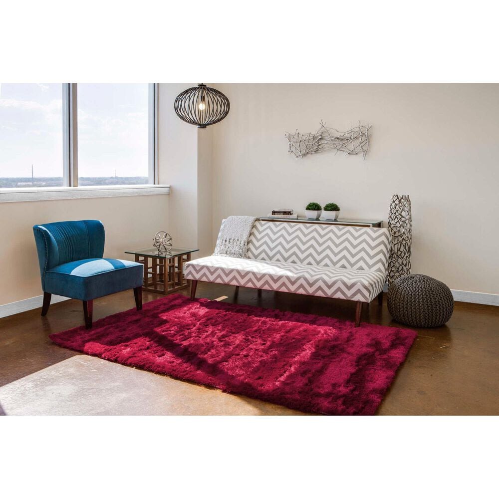 Feizy Indochine 4&#39;9&quot; x 7&#39;6&quot; Cranberry Area Rug, , large